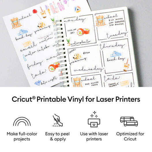 Cricut® Printable Vinyl for Laser Printers 8.5 in x 11 in (25 ct